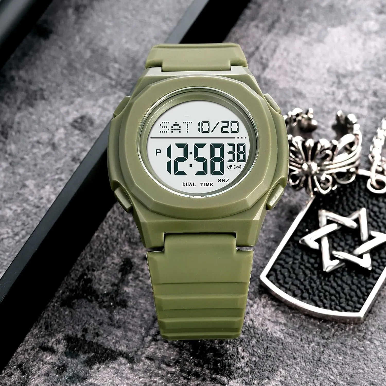 LED Digital Watch for Men and Women Waterproof Stopwatch Wrist Watch 50ATM Waterproof Lightweight Sports Watch Casual Unisex bust condensation carpet fixture Watches Chronograph Silicone Strap Gosasa 