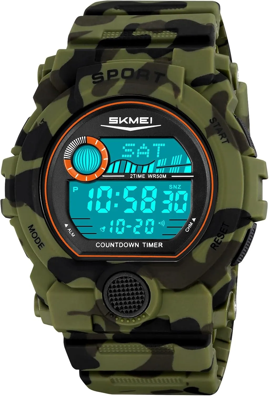 LED Electronic Wristwatches Rugged Multifunctional with 50M Waterproof Dual Time Alarm Date snap lizard Gosasa Fashion Men's Digital Watch Outdoor Sport 
