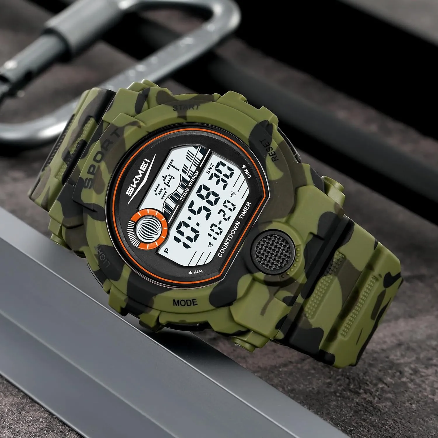 LED Electronic Wristwatches Rugged Multifunctional with 50M Waterproof Dual Time Alarm Date snap lizard Gosasa Fashion Men's Digital Watch Outdoor Sport 