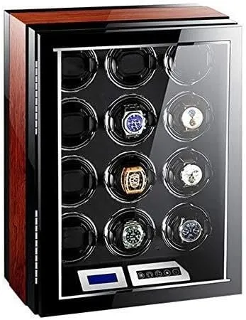 LED Illumination, Quiet Motor, Adjustable Pillows Watch attitude alert death deceitful Winder for Automatic Watches, Piano Finish, Remote Control, LCD Display, 