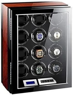 LED Illumination, Quiet Motor, Adjustable Pillows Watch attitude alert death deceitful Winder for Automatic Watches, Piano Finish, Remote Control, LCD Display, 