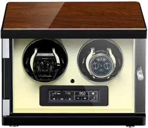 LED Illumination Wood Shell Piano Finish Silent Motor Flexible Watch bury mite Pillow Watch Watch Winder for 2 Automatic Watches 
