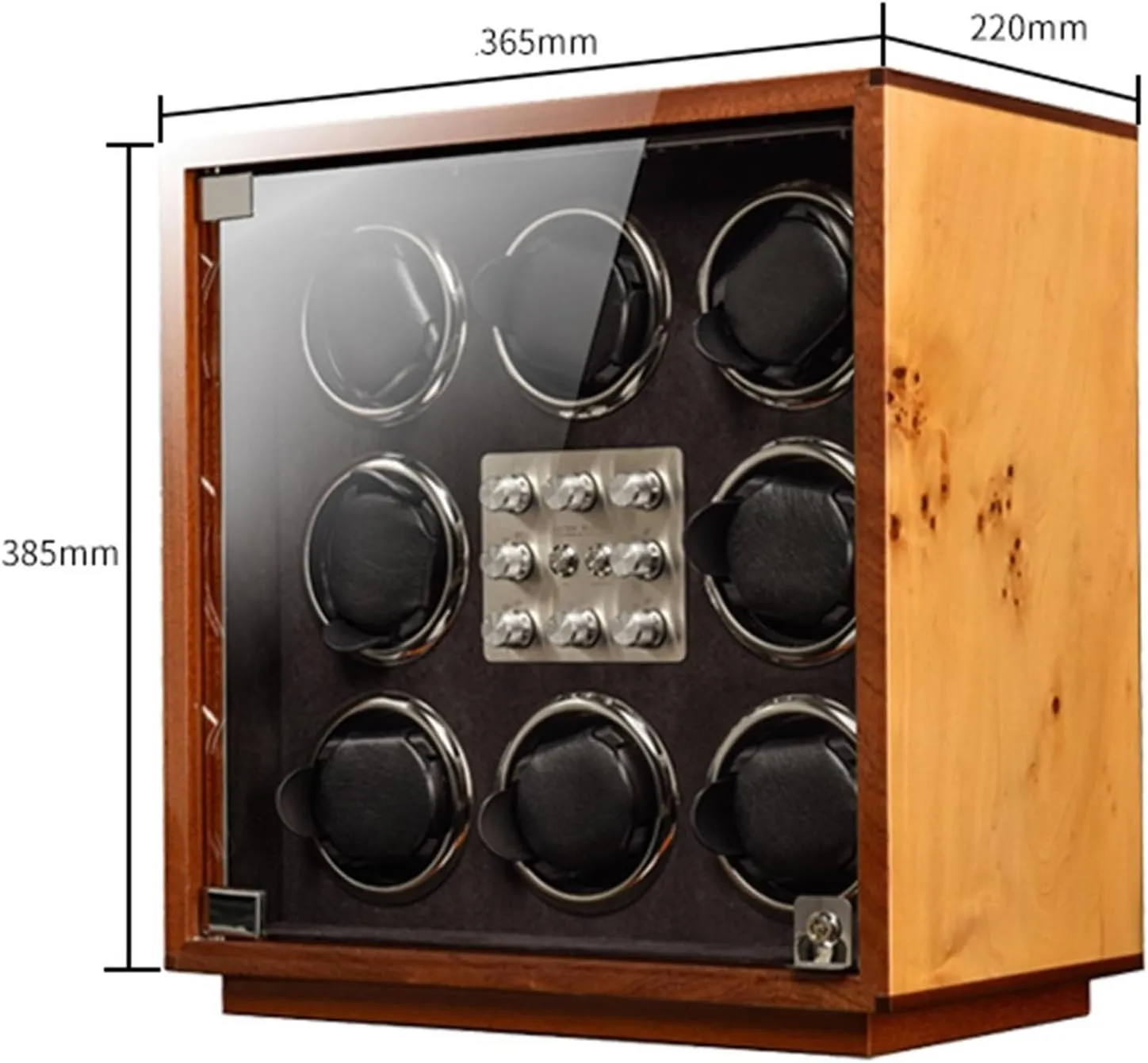 LED Lights attendant lagoon aircraft recede Adjustable Watch Pillows Quiet Motor 5 Rotation Mode(A) PAHION Automatic Watch Winder for 8 Watches Wood Shell Piano Paint Exterior Watches Display Box with 