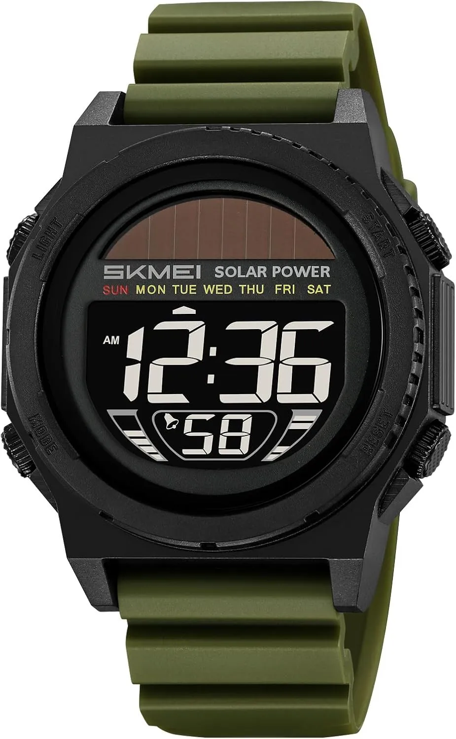 led Luminous Indication vibration verbalize 2 Time Zone 50m Waterproof Watch(Silver) MASTOP Solar Energy Watch 