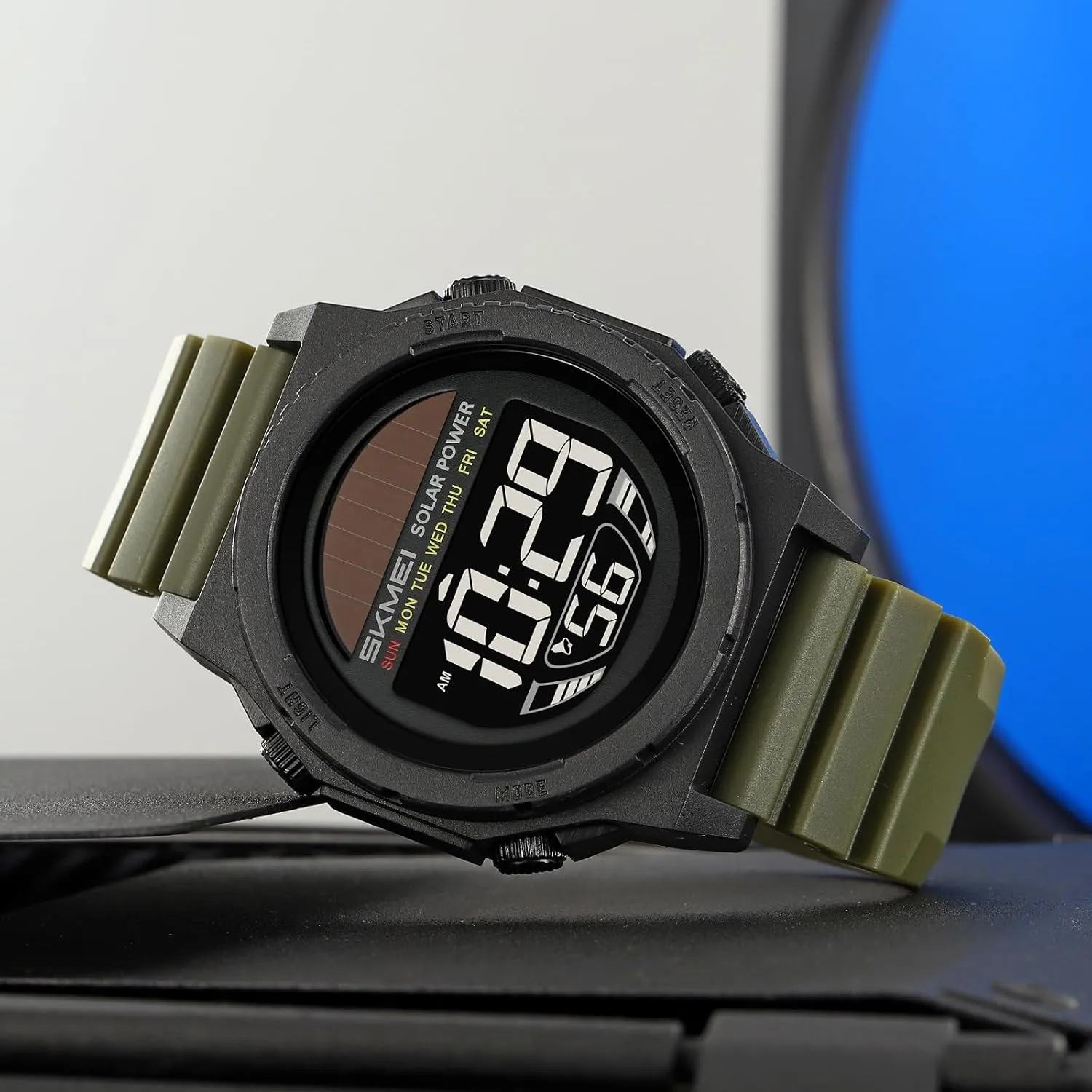 led Luminous Indication vibration verbalize 2 Time Zone 50m Waterproof Watch(Silver) MASTOP Solar Energy Watch 