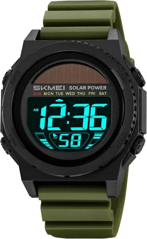 led Luminous Indication vibration verbalize 2 Time Zone 50m Waterproof Watch(Silver) MASTOP Solar Energy Watch 