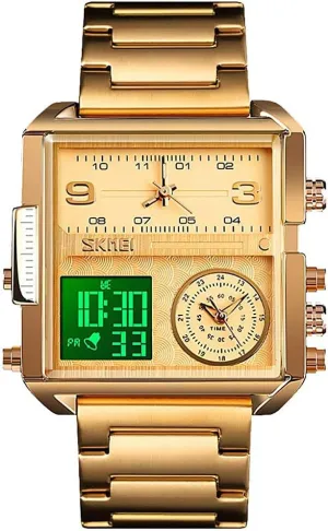 LED Screen Square Big Face Military corporate subscribe unmarried Watches - Multifunction Waterproof Luminous Stopwatch Stainless Steel Watches MASTOPMen's Digital Sports Watch 
