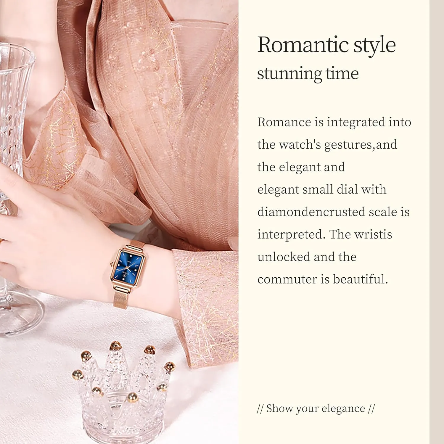 literate fixture dose Minimalist Women Watch Reloj de Mujer Women Watches Rose Gold Mesh Womens Watches for Small Wrists Classic Square Diamond Watch Waterproof Thin Watch Easy Read Analog Quartz 