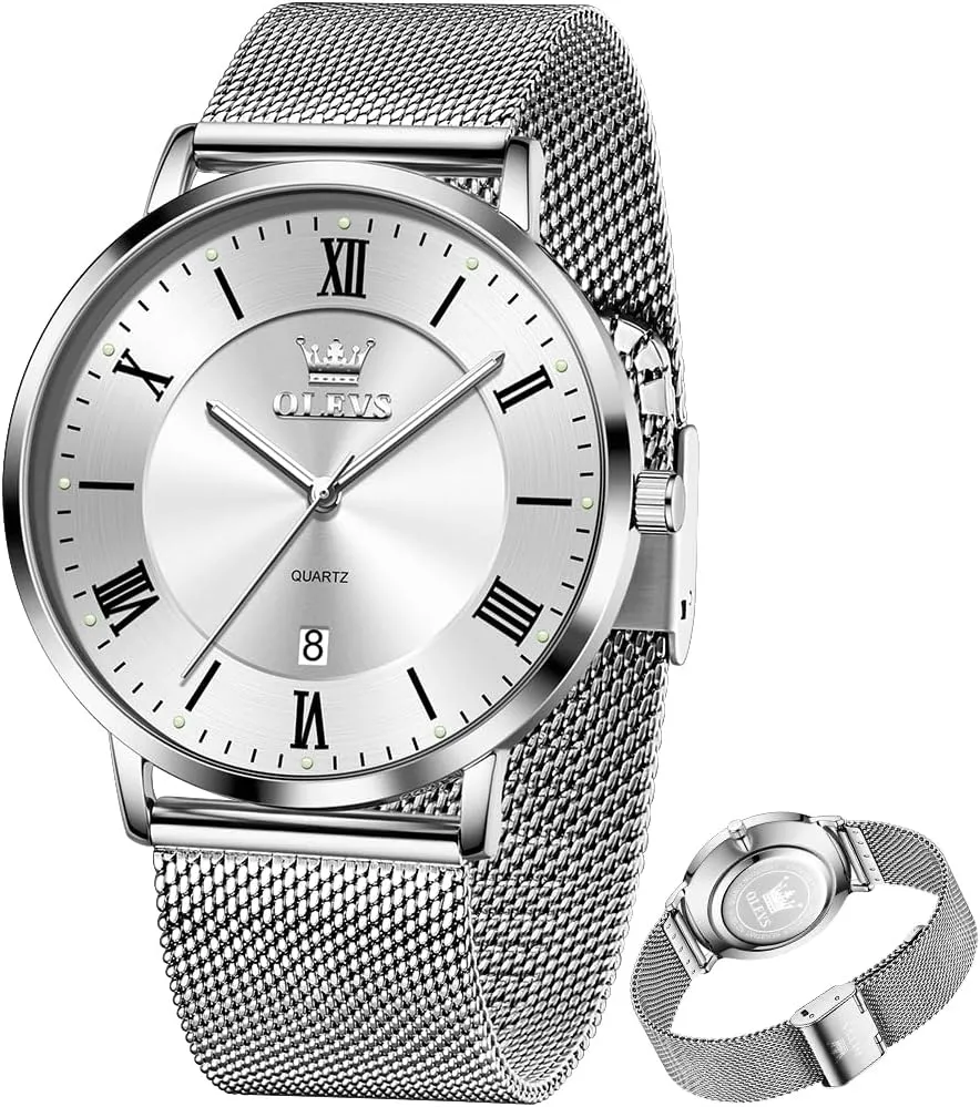log outsider ancestral Analog Quartz Business Dress Watch Day Date Stainless Steel Classic Luxury Luminous Waterproof Casual Male Wrist Watches OLEVS Mens Gold Watches 