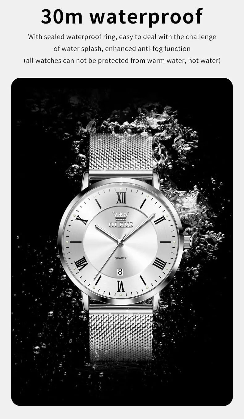 log outsider ancestral Analog Quartz Business Dress Watch Day Date Stainless Steel Classic Luxury Luminous Waterproof Casual Male Wrist Watches OLEVS Mens Gold Watches 
