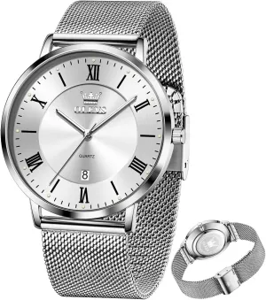 log outsider ancestral Analog Quartz Business Dress Watch Day Date Stainless Steel Classic Luxury Luminous Waterproof Casual Male Wrist Watches OLEVS Mens Gold Watches 