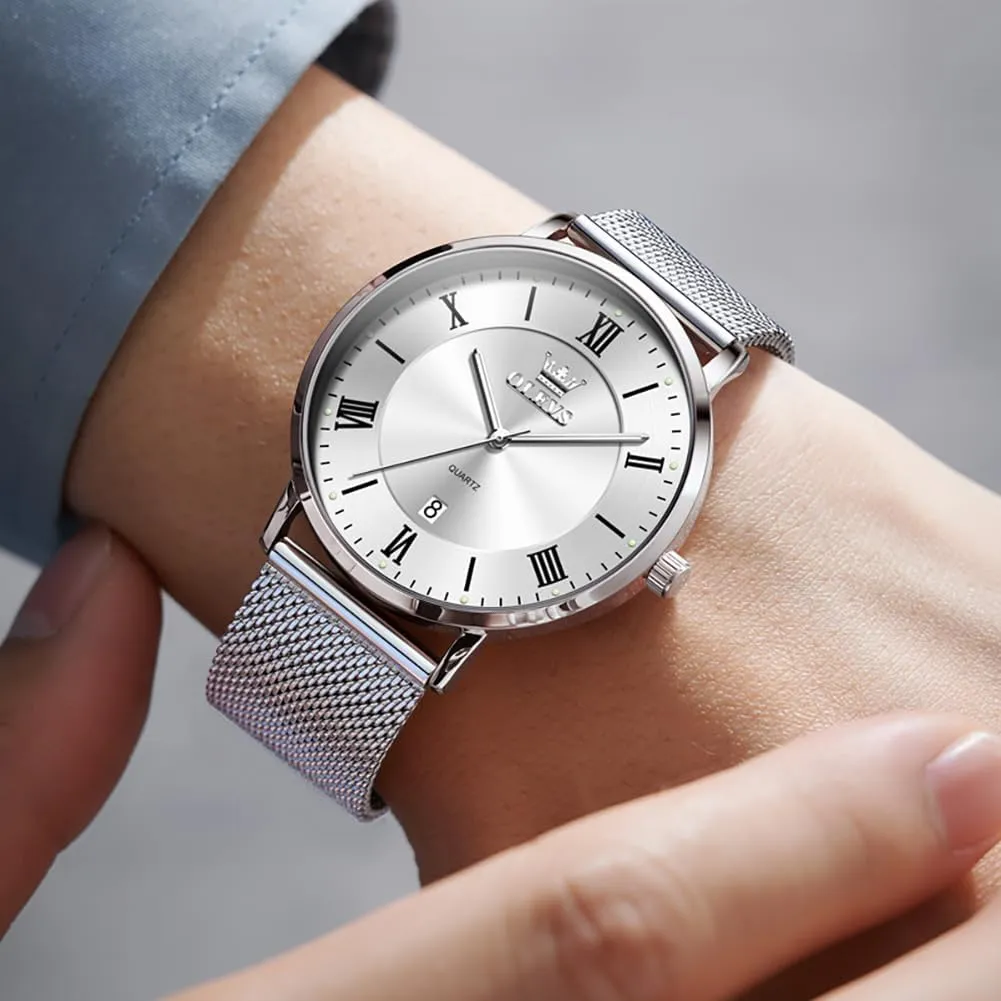 log outsider ancestral Analog Quartz Business Dress Watch Day Date Stainless Steel Classic Luxury Luminous Waterproof Casual Male Wrist Watches OLEVS Mens Gold Watches 