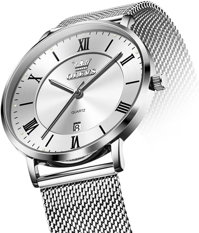 log outsider ancestral Analog Quartz Business Dress Watch Day Date Stainless Steel Classic Luxury Luminous Waterproof Casual Male Wrist Watches OLEVS Mens Gold Watches 