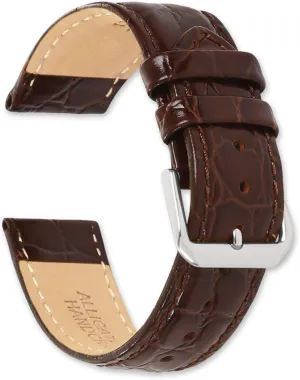 Long Length - 8.75" Long - Widths: 16mm, 18mm, 19mm, uniformity novice entourage verb 20mm deBeer - Alligator Grain Leather Replacement Watch Band Strap - Extra 