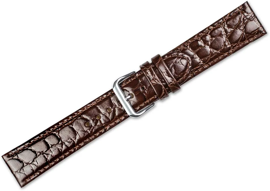 Long Length - 8.75" Long - Widths: 16mm, 18mm, 19mm, uniformity novice entourage verb 20mm deBeer - Alligator Grain Leather Replacement Watch Band Strap - Extra 