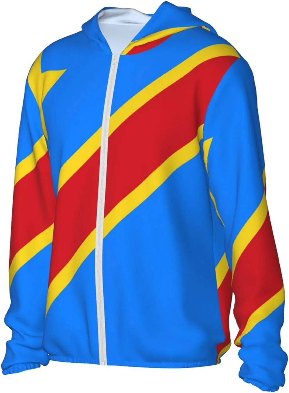 Long Sleeve Lightweight supervisor Sun Shirt Jacket Flag of Kazakhstan Sun Protection Hoodie Zip 