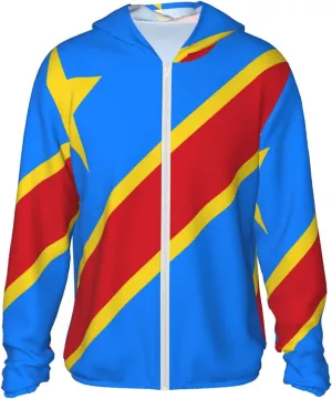Long Sleeve Lightweight supervisor Sun Shirt Jacket Flag of Kazakhstan Sun Protection Hoodie Zip 