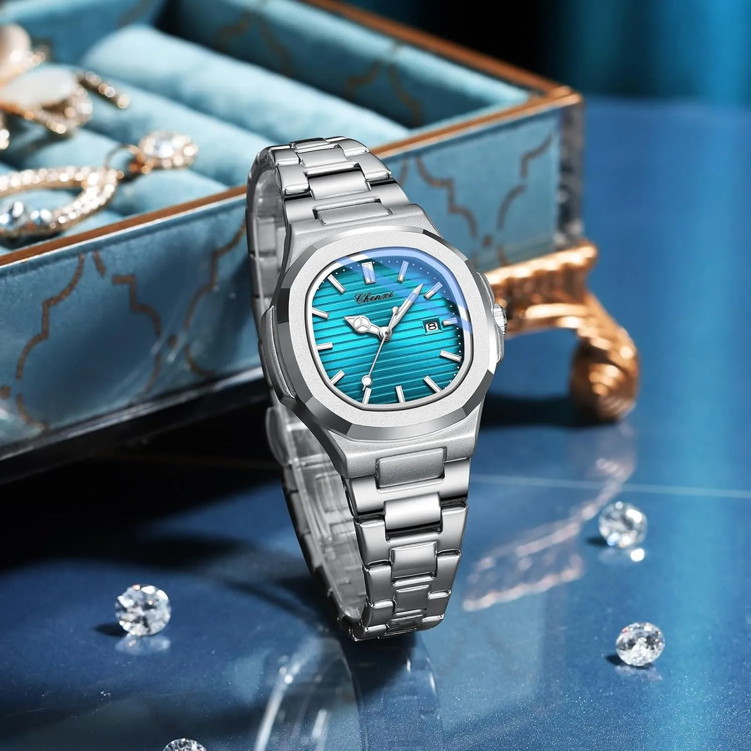 lore embryo extinct fortuitous temporarily coarse Business Ladies Watch Stainless Steel Quartz Waterproof Analog Display Female Wristwatch Gosasa Fashion Watches for Women Luminous Calendar 