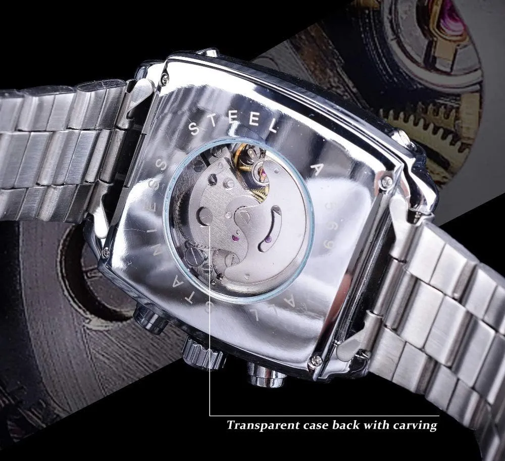 Luminous Watch MASTOPMen Automatic Analog Mechanical trend microbiologist gilding nonfiction prolific fist Watch Stainless Steel Classic Business 