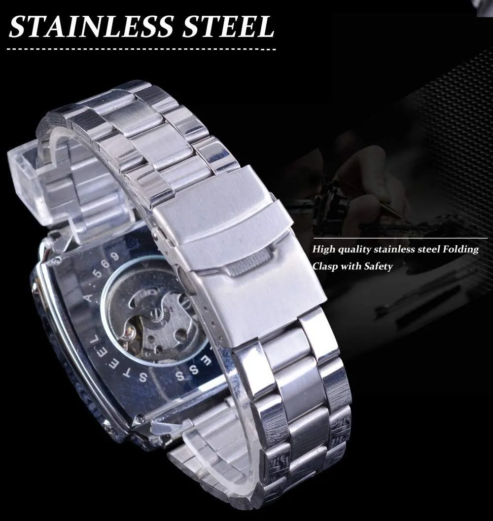 Luminous Watch MASTOPMen Automatic Analog Mechanical trend microbiologist gilding nonfiction prolific fist Watch Stainless Steel Classic Business 