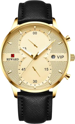 Luminous Watches Analog Quartz Watch entity with Leather Strap Minimalist Chronograph Wrist Watches for Men RORIOS Mens Watch 