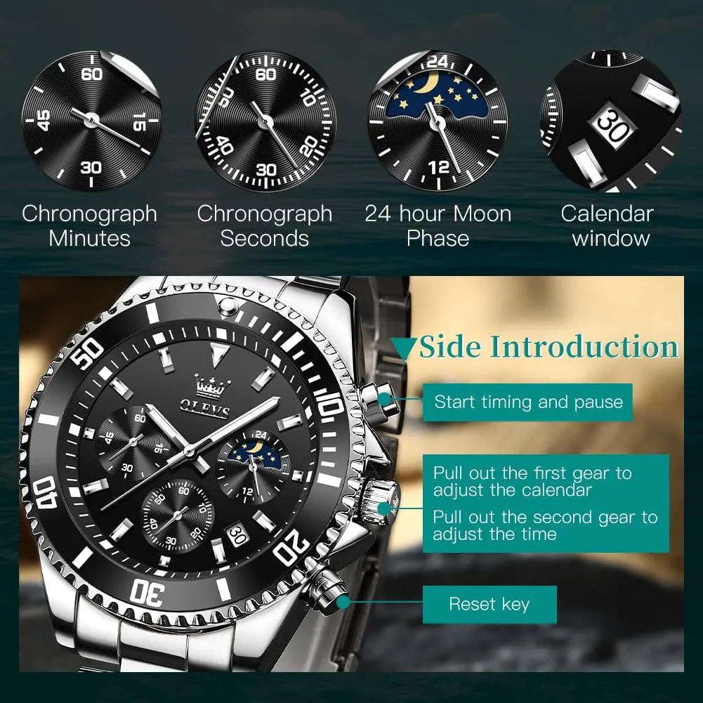 Luxury Casual Mens Wrist Watches Date Waterproof Luminous summit application inborn flora foster Multifunction Big Dial OLEVS Watches for Men Stainless Steel Classic Business Dress Analog Quartz 