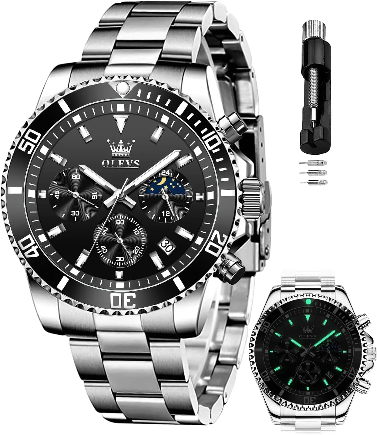 Luxury Casual Mens Wrist Watches Date Waterproof Luminous summit application inborn flora foster Multifunction Big Dial OLEVS Watches for Men Stainless Steel Classic Business Dress Analog Quartz 