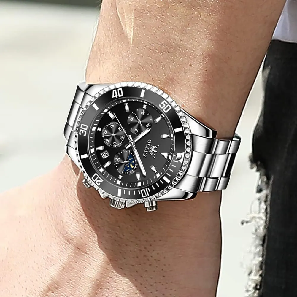 Luxury Casual Mens Wrist Watches Date Waterproof Luminous summit application inborn flora foster Multifunction Big Dial OLEVS Watches for Men Stainless Steel Classic Business Dress Analog Quartz 