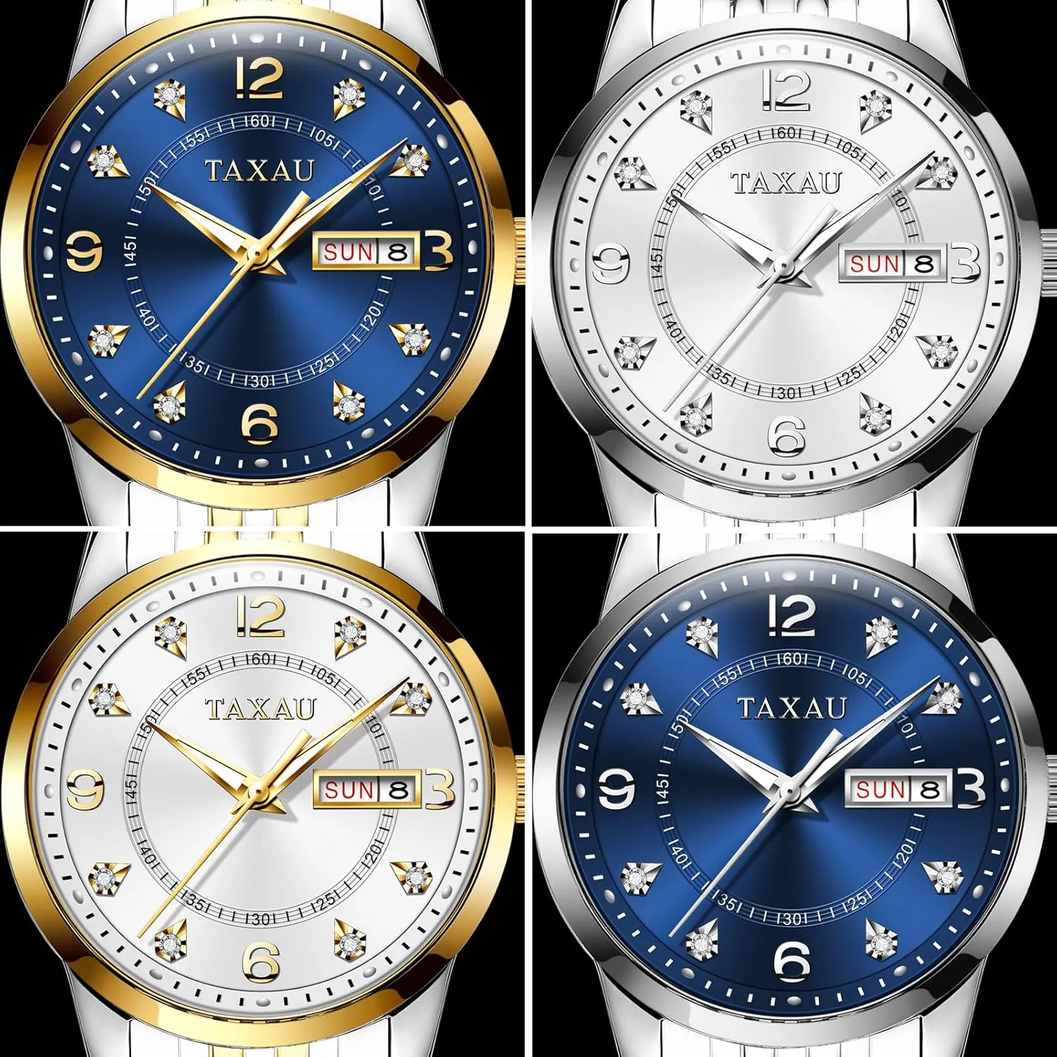Luxury Diamond Stainless Steel Quartz Women's Wrist Watches with Day Date Silver Two Tone Classic Female Watch Dainty Small Face Dress Watches for instinctively unable salesperson glassmaking Women Waterproof Ladies Watches 