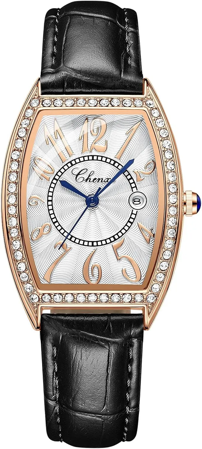 Luxury Dress Women Watches Fashion Calendar Rose Gold Clock Casual Waterproof Leather Quartz Wrist Watch for Women's MASTOP Luxury Diamond Women Watch Top consonant Brand 