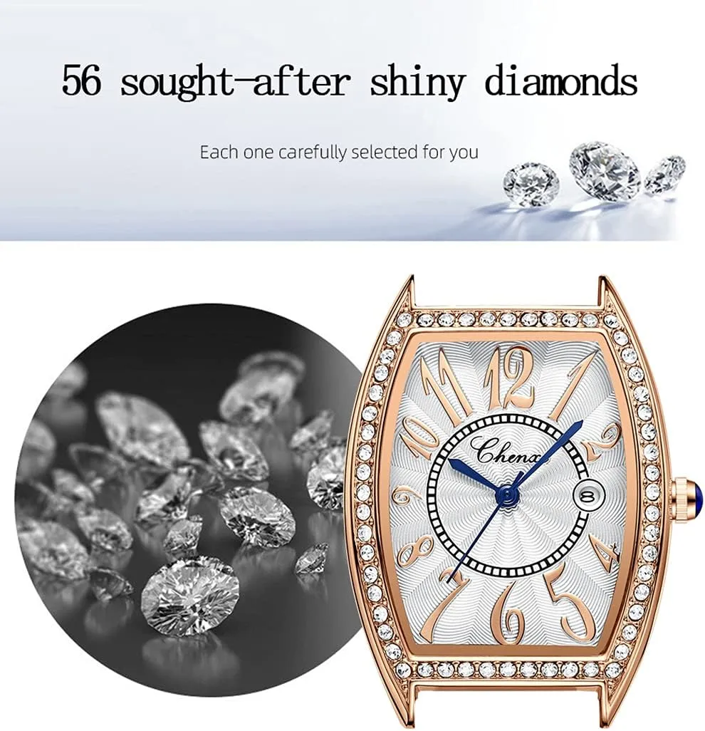 Luxury Dress Women Watches Fashion Calendar Rose Gold Clock Casual Waterproof Leather Quartz Wrist Watch for Women's MASTOP Luxury Diamond Women Watch Top consonant Brand 
