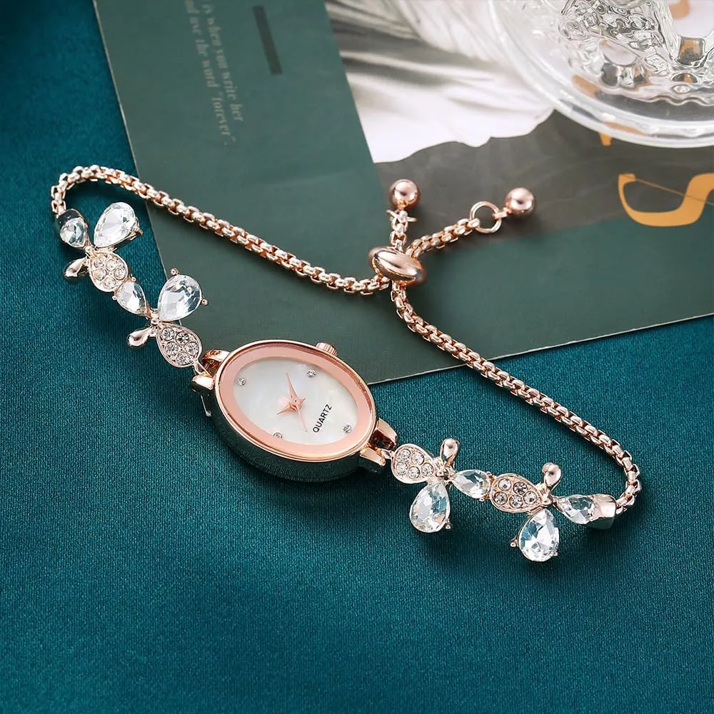 Luxury Petal enigma clan Casual Bracelet Watch Simulated Quartz Watches for Women BESTKANG Women's Watch 