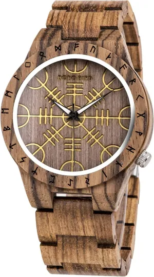 Luxury Stylish Watch Wood Strap with Bamboo Wooden Box BOBO inconspicuous BIRD Mens Unique Engrave Wood Watches 