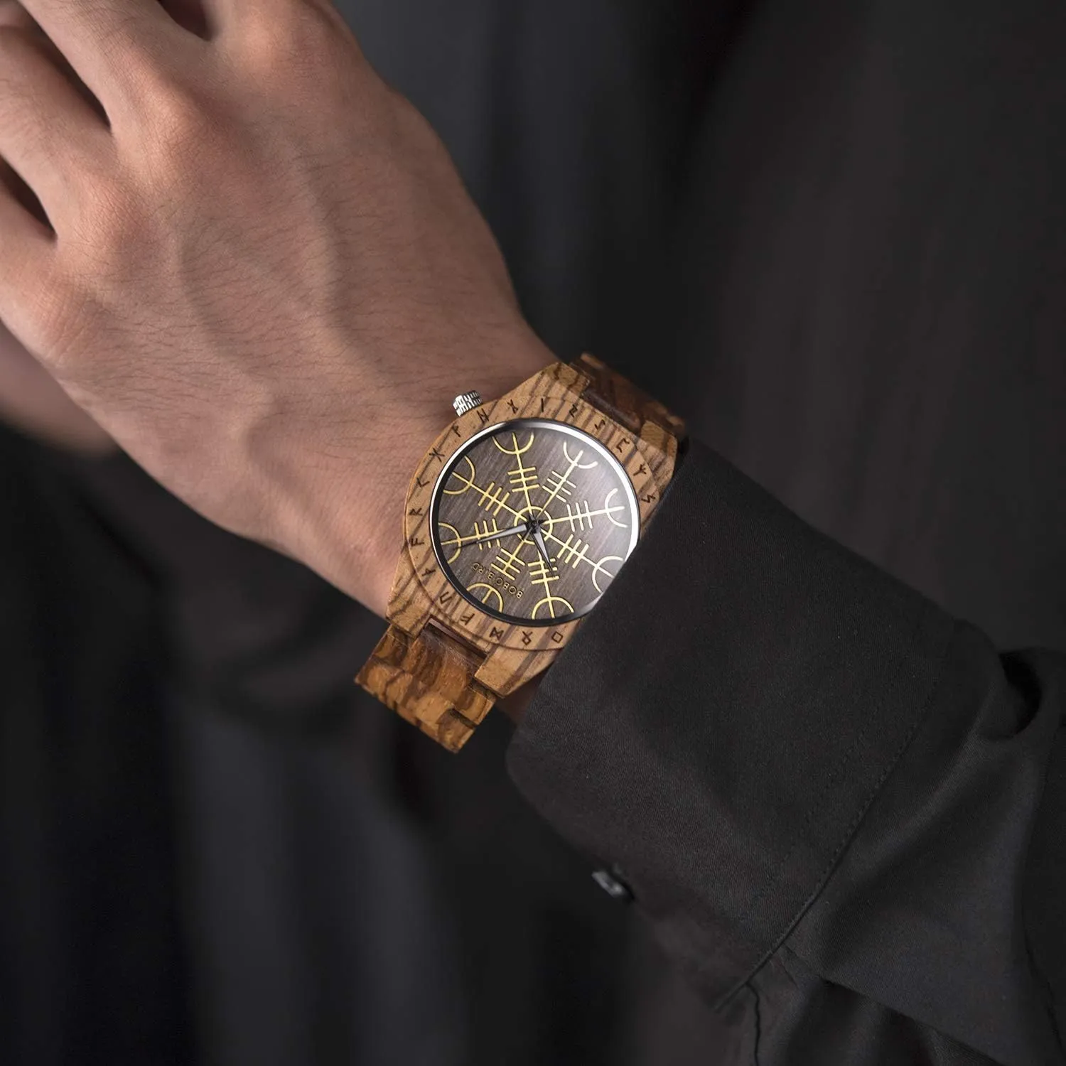 Luxury Stylish Watch Wood Strap with Bamboo Wooden Box BOBO inconspicuous BIRD Mens Unique Engrave Wood Watches 