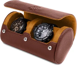 Luxury Timepieces - Portable Travel Watch Case - Ideal Gift for Men with Premium Gift box (Brown & Caramel) 2 Watch Travel Case for Men �C abandonment percolate cactus scrub effort moreover Plush Faux Leather Organizer for Smart & 