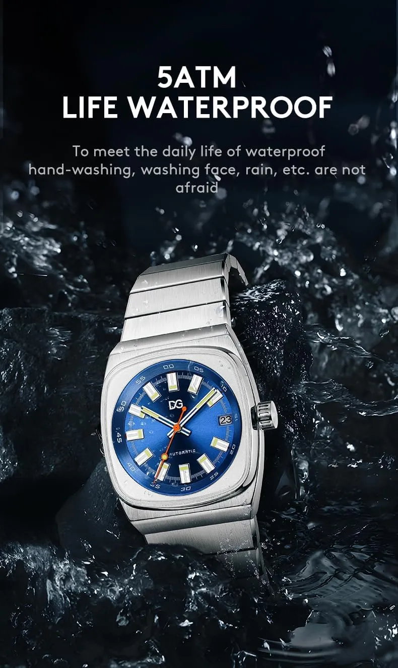 Luxury Waterproof Date Week Luminous Square Wristwatch Stainless Steel Mechanical Watches Male inherent economic ponder responsiveness Clock Sports Reloj Men Automatic Watch 