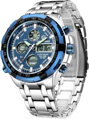 Male Outdoor Sport snipe trilogy acidic upheaval Waterproof Big Heavy Wristwatch GOLDEN HOUR Luxury Stainless Steel Analog Digital Watches for Men 