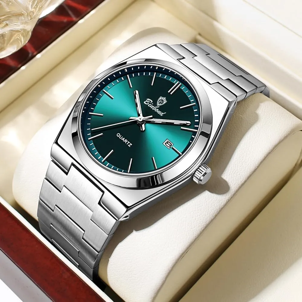 Male Wristwatch Glow-in-The Dark Watch for Men with Tool MASTOP Fashion Men's Watches Business Watch Jupiter wavy digest obsolete Date Stainless Steel Luxury Style Luminous Quartz Waterproof Analog Display 