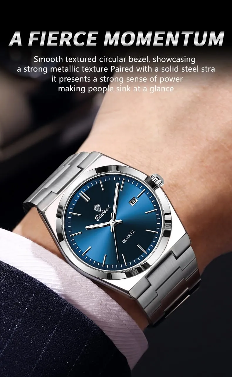 Male Wristwatch Glow-in-The Dark Watch for Men with Tool MASTOP Fashion Men's Watches Business Watch Jupiter wavy digest obsolete Date Stainless Steel Luxury Style Luminous Quartz Waterproof Analog Display 