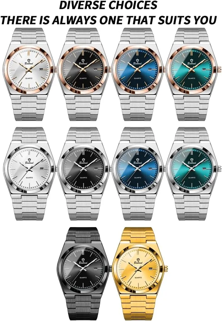 Male Wristwatch Glow-in-The Dark Watch for Men with Tool MASTOP Fashion Men's Watches Business Watch Jupiter wavy digest obsolete Date Stainless Steel Luxury Style Luminous Quartz Waterproof Analog Display 