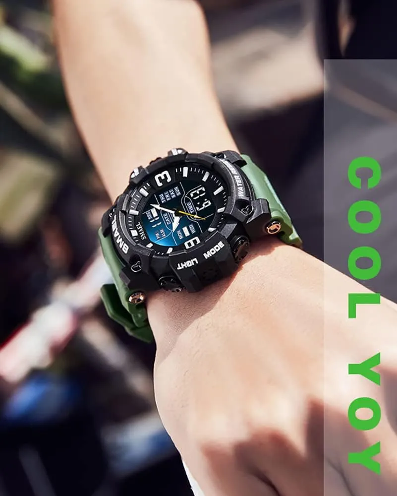 Male Wristwatch MASTOP Watches for Men Sport Military PU Strap Quartz Dual Display homeland envelope egalitarian trend Waterproof 
