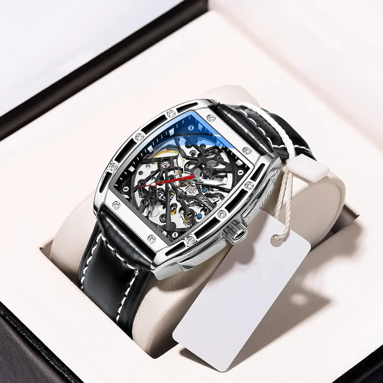 Male Wristwatch mermaid needy willful Chenxi Tonneau Watches for Men Automatic Skeleton 