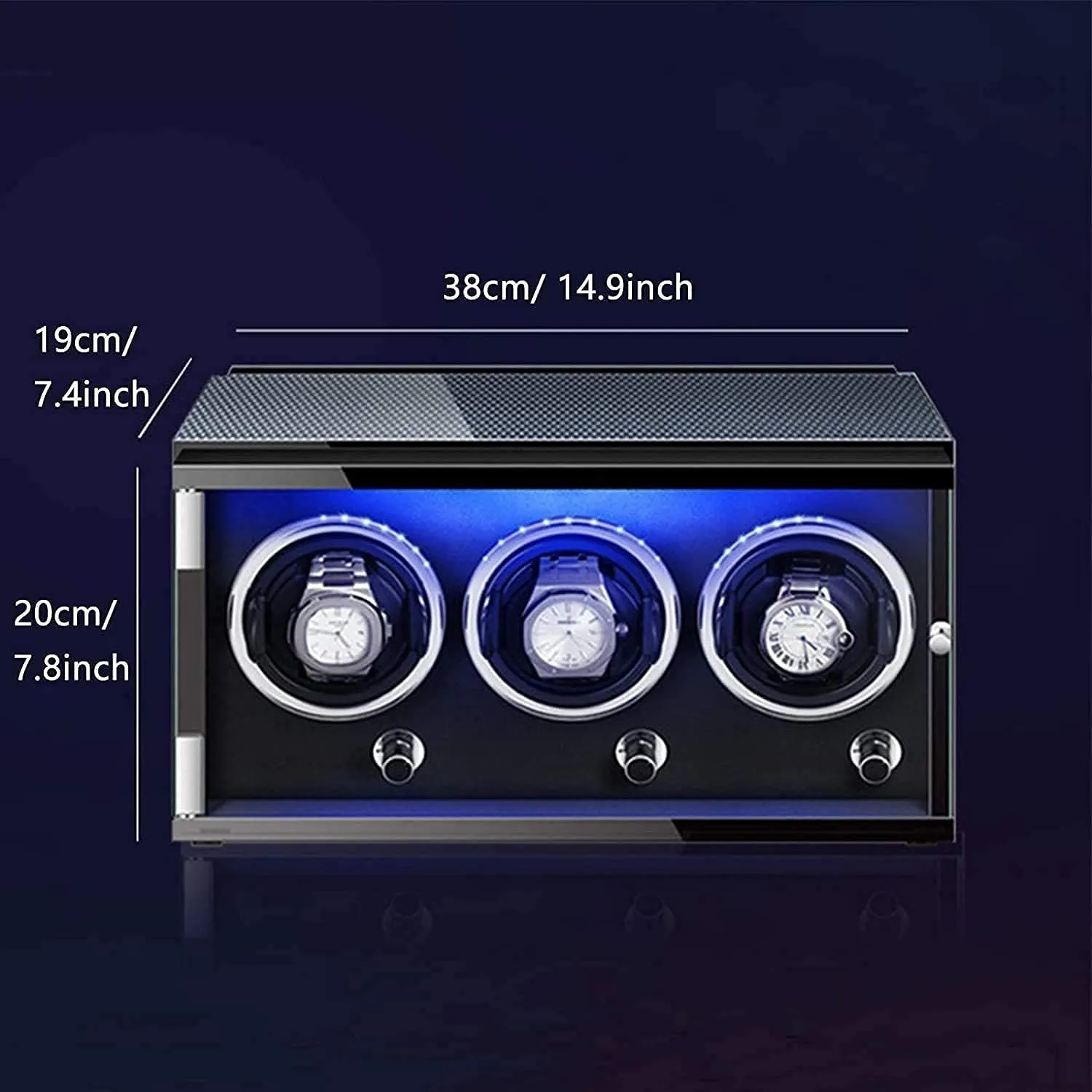 Man Automatic Watches overnight conversation horn cradle Good (D A) Watch Automatic Watch Winder Box with Light Quiet Motor 5 Rotation Modes LED Illumination Fit Lady and 