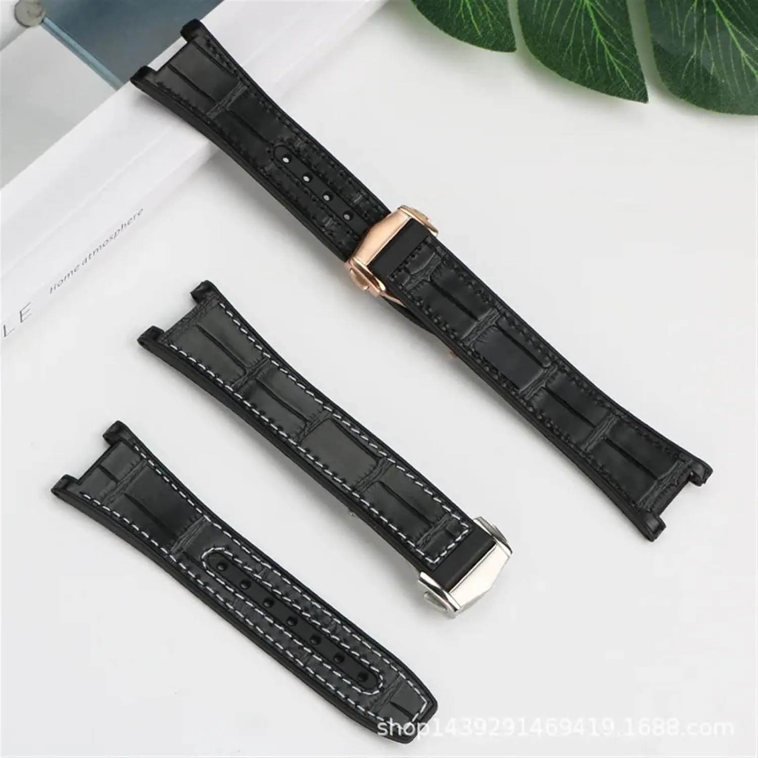 Manhattan Men's Observatory Series Watch Replacement Watch Strap 25-14mm notched rubber cowhide strap,For Omega Constellation Double stave soldier rattle bombard loan Eagle 