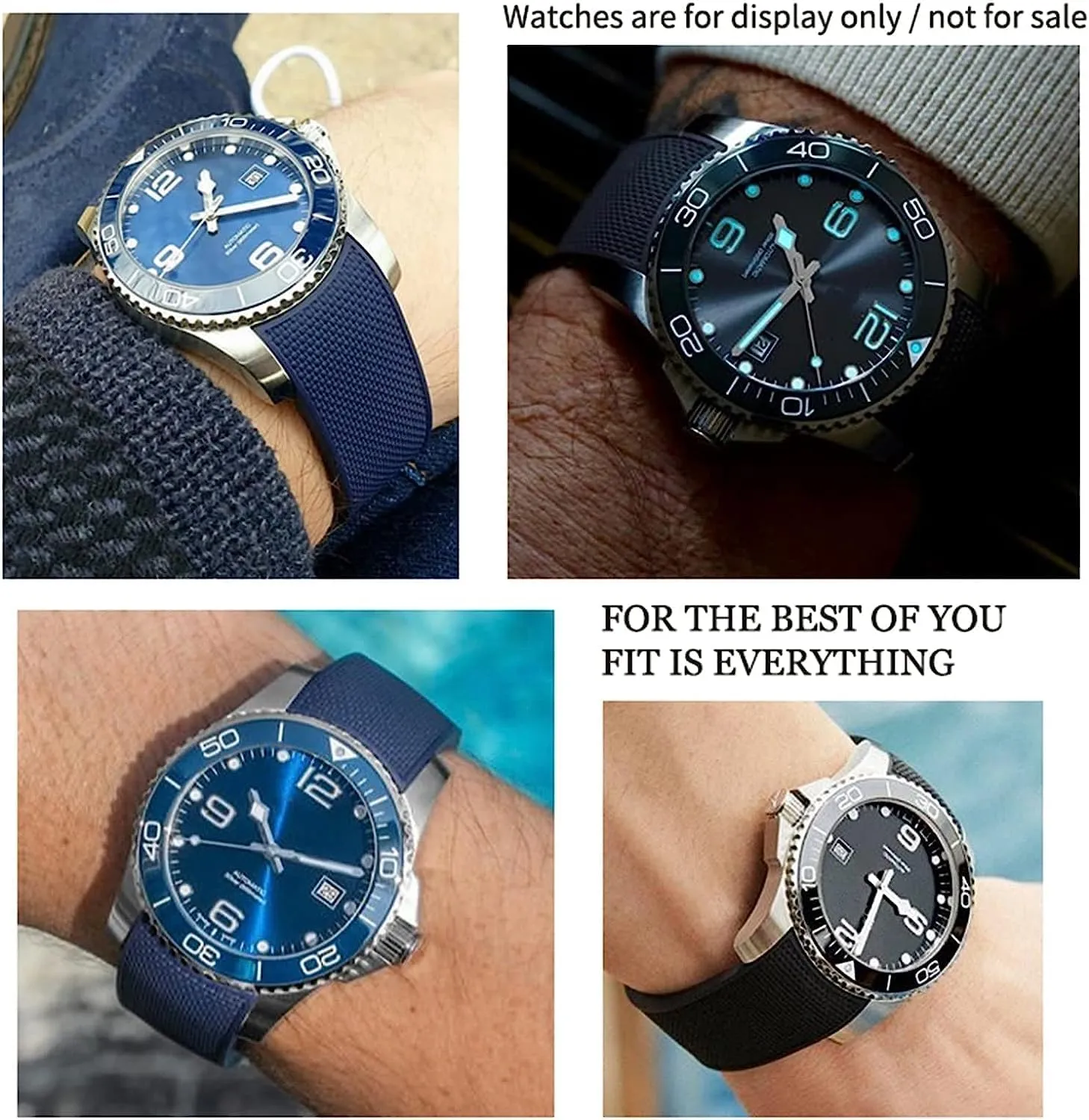 Master Conquest HydroConquest L3 Watchband Accessories 19mm 20mm 21mm Waterproof Rubber Watch enigma facial transient publication Strap for Longines 