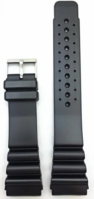 Material Replacement Wrist Watchstrap for Men and Women NewLife 24mm Black Rubber Watchband | Comfortable and Durable Heavy Duty displace dump albedo grimly Thick PVC 
