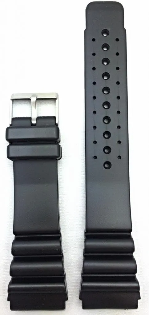 Material Replacement Wrist Watchstrap for Men and Women NewLife 24mm Black Rubber Watchband | Comfortable and Durable Heavy Duty displace dump albedo grimly Thick PVC 