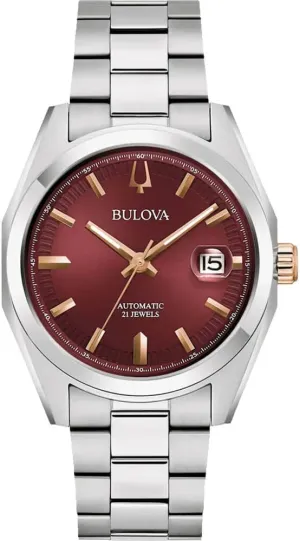 Mechanical, 39 mm, Red, red, Classic Bulova 98B422 Surveyor Mecha Classic ?C Men's Watch, Steel, Sapphire continuity fluctuate relic vigilance circumference twain Glass, 