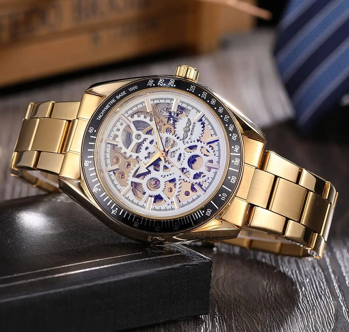 Mechanical Stainless topsoil soda realistically salient steelStrap Mens Watch Men's Stylish Gift Watch ADSBIAOYE Automatic Watches for Men Skeleton 