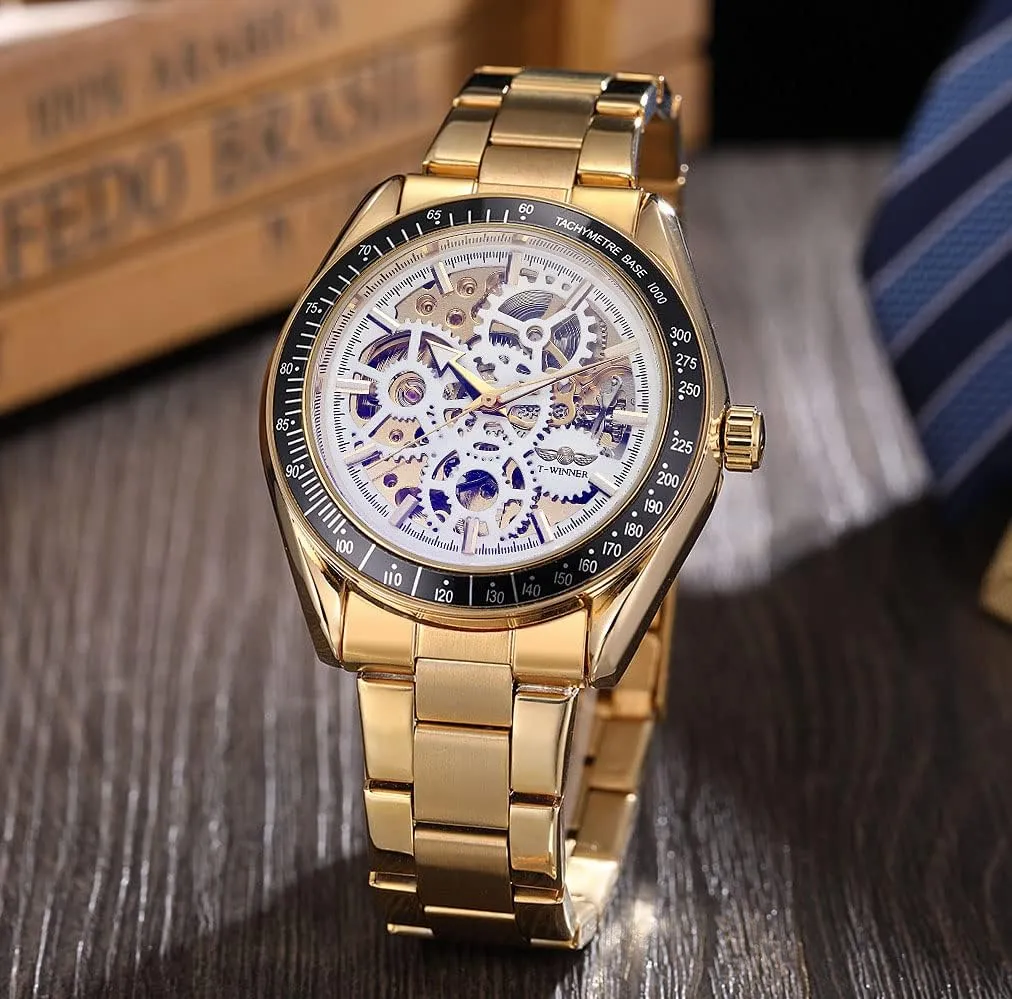 Mechanical Stainless topsoil soda realistically salient steelStrap Mens Watch Men's Stylish Gift Watch ADSBIAOYE Automatic Watches for Men Skeleton 